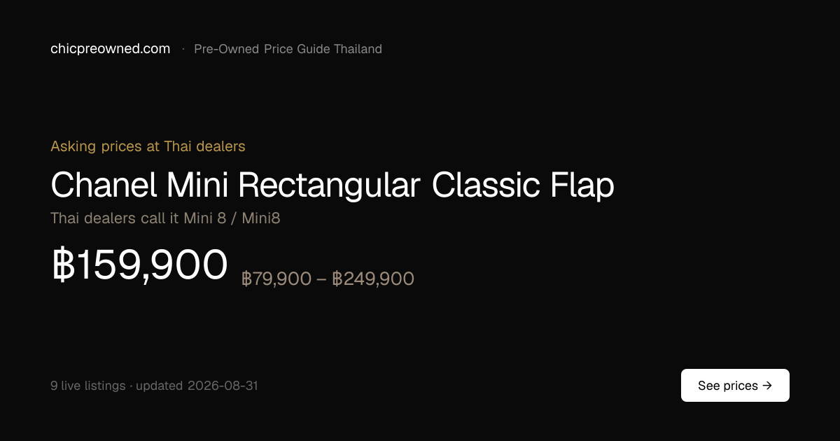 Used Chanel Mini Rectangular Classic Flap price in Thailand — ฿159,900
