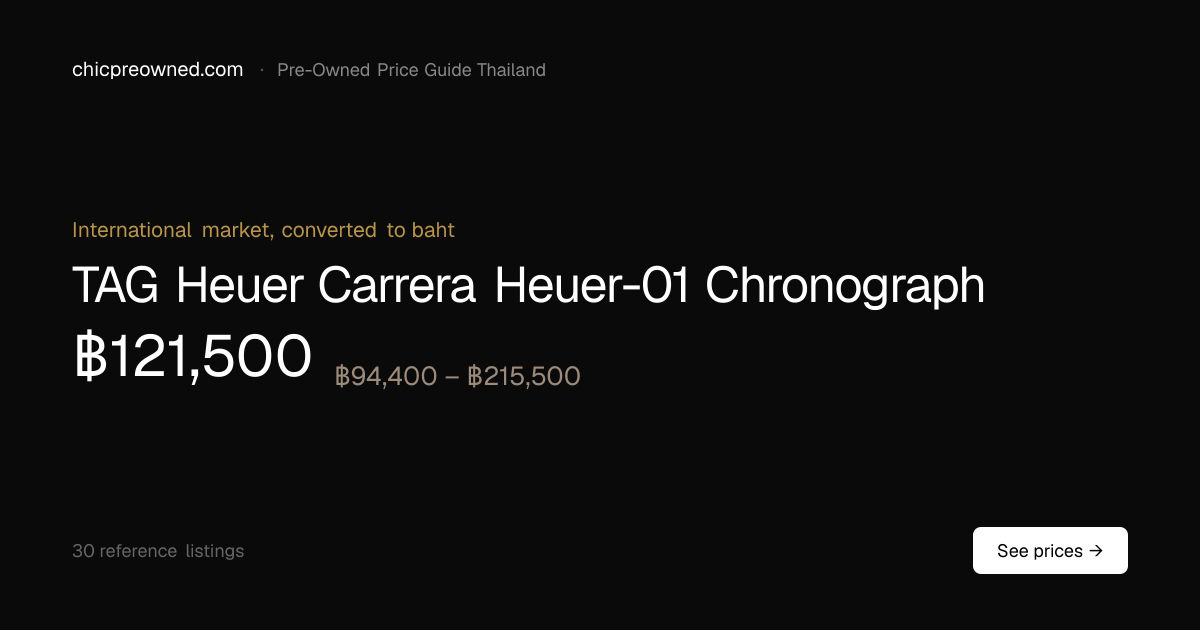 Used TAG Heuer Carrera Heuer-01 Chronograph price in Thailand — ฿121,500
